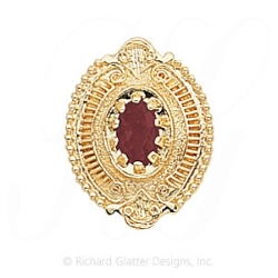 GS332 PT - 14 Karat Gold Pink Tourmaline Slide 